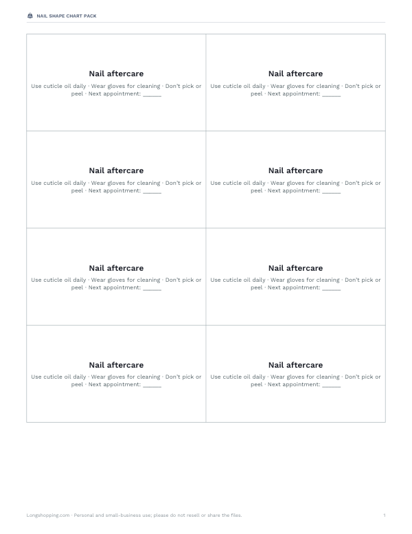 Preview of Printable Nail Shape Chart